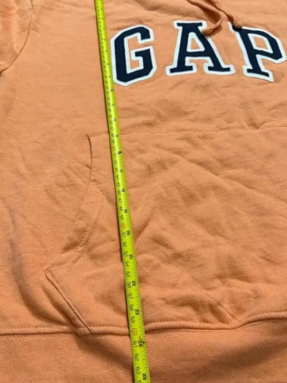 Gap Hoodie Men’s XL Orange Arch Logo Fleece Pullover Sweatshirt Warm